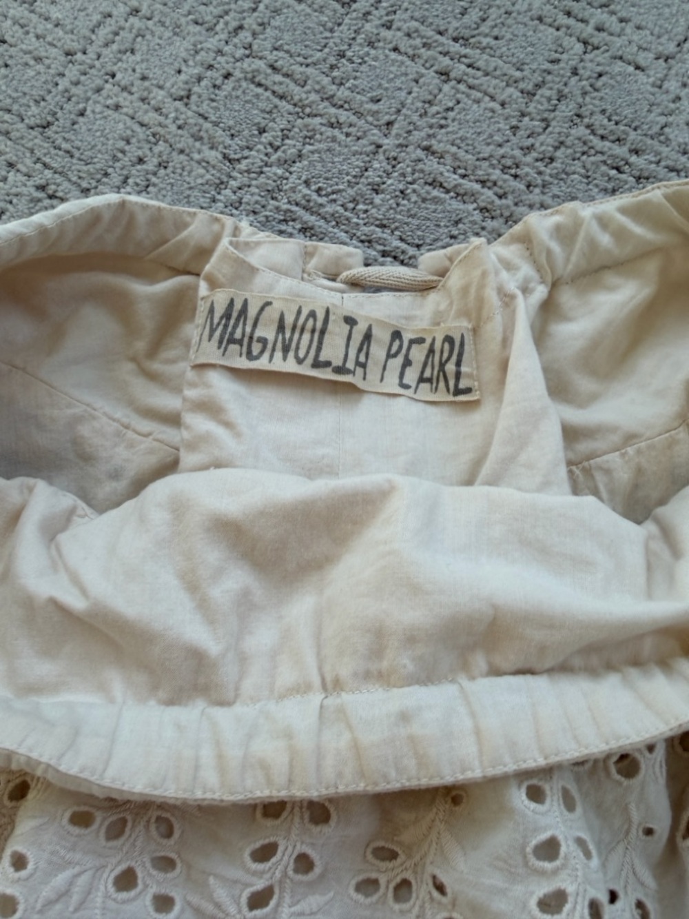 Magnolia Pearl Scalloped Tiered Eyelet Maxi Skirt in Cream - Picture 4 of 4